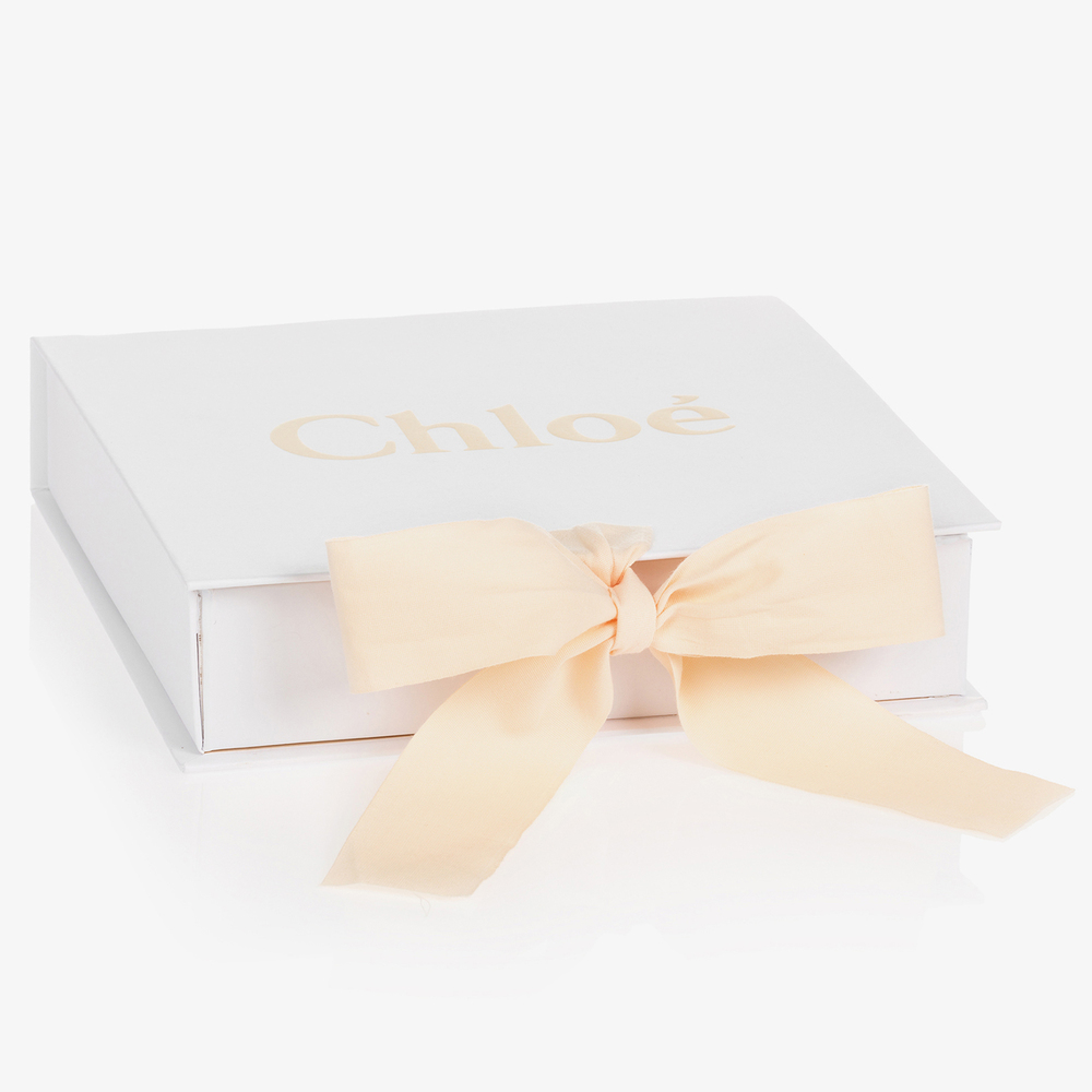 Chloé-طقم شورت قطن عضوي لون زهري وأبيض للمولودات | Childrensalon Outlet