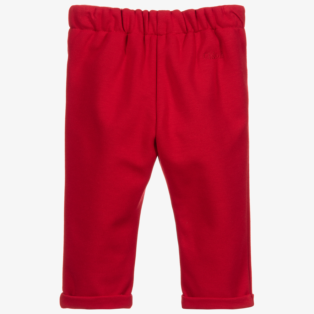 Chloé-Красные трикотажные брюки | Childrensalon Outlet