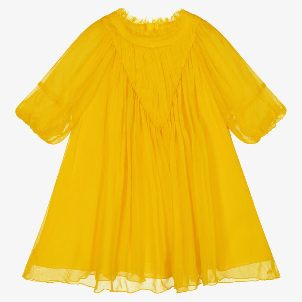Chloé-فستان شيفون حرير مشرق للبنات | Childrensalon Outlet