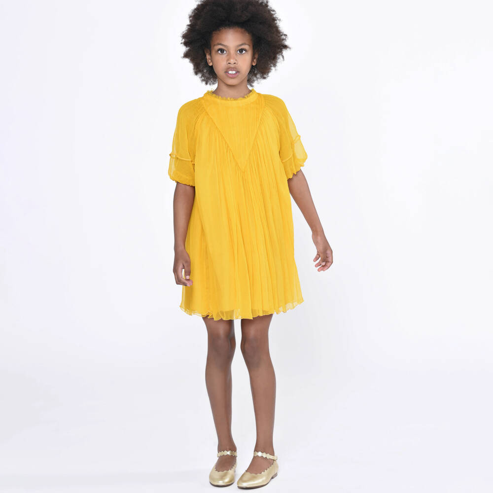 Chloé-Silk Chiffon Sunshine Dress for Girls | Childrensalon Outlet