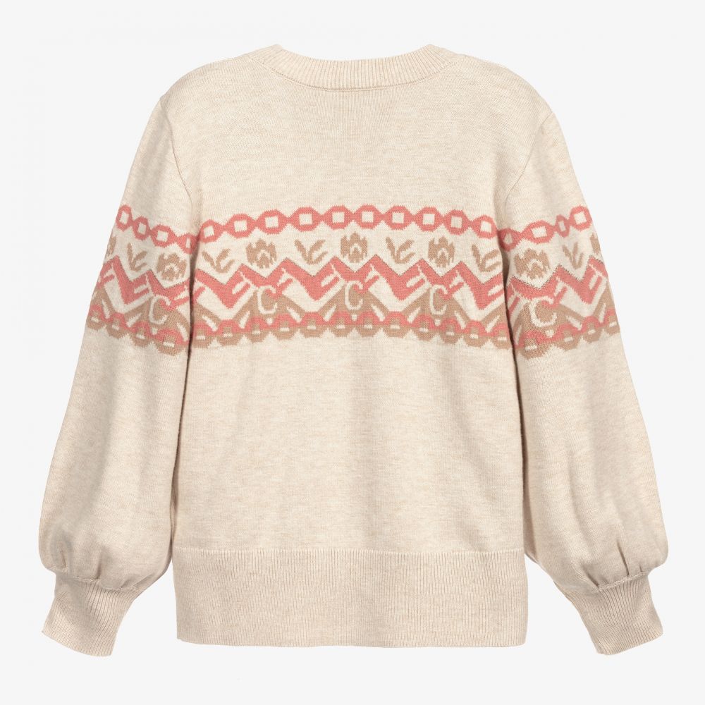 Chloé-Teen Beige Cotton Sweater | Childrensalon Outlet