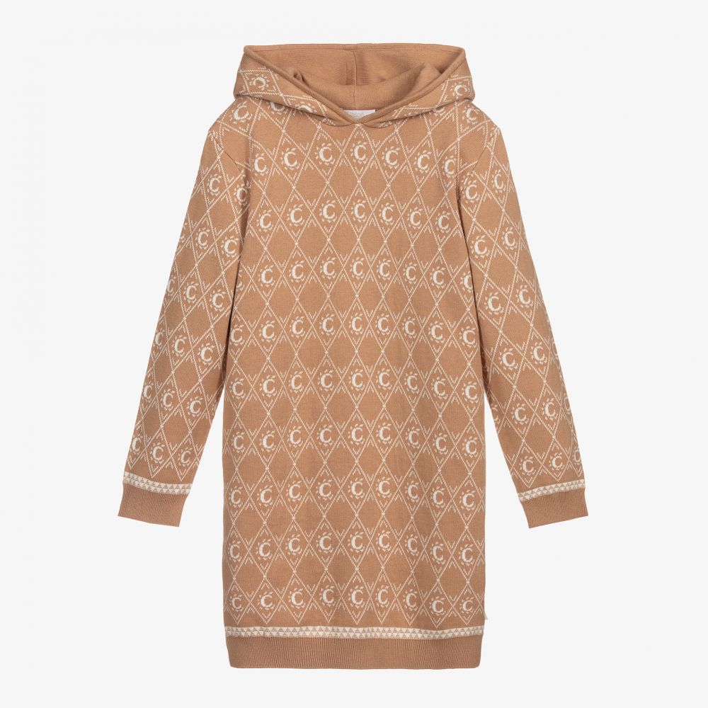 Chloé - Robe beige en maille Ado | Childrensalon