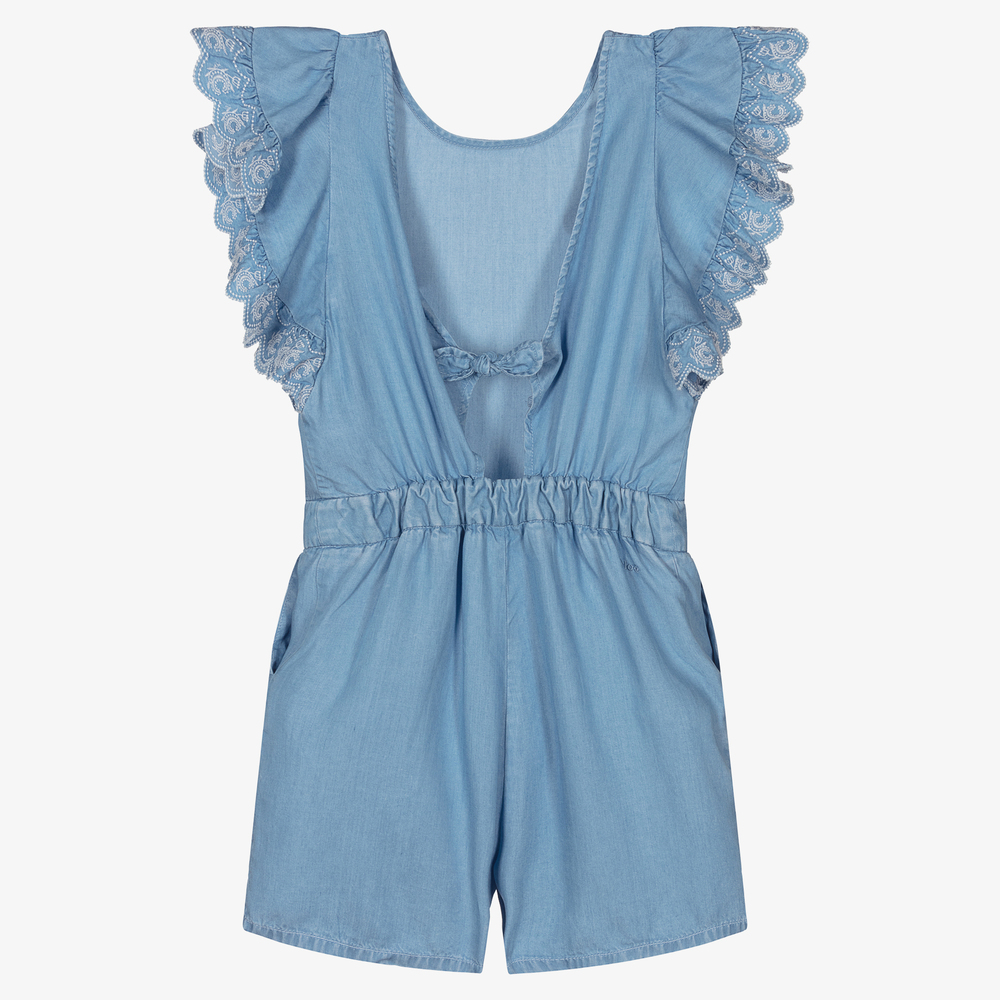 Chloé-Teen Blue Chambray Playsuit | Childrensalon Outlet