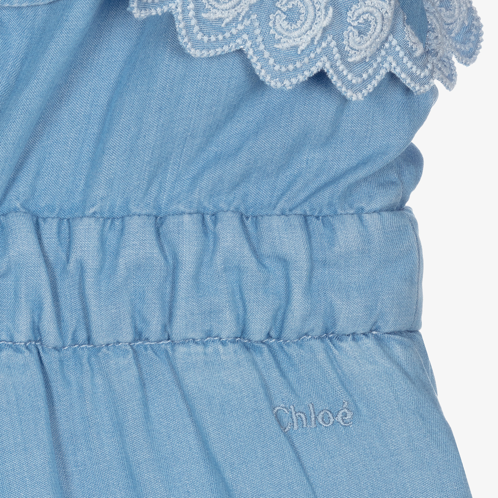 Chloé-Teen Blue Chambray Playsuit | Childrensalon Outlet
