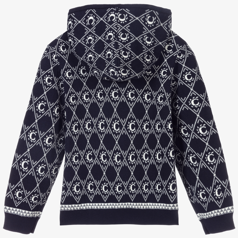 Chloé-Teen Blue Knitted Logo Hoodie | Childrensalon Outlet