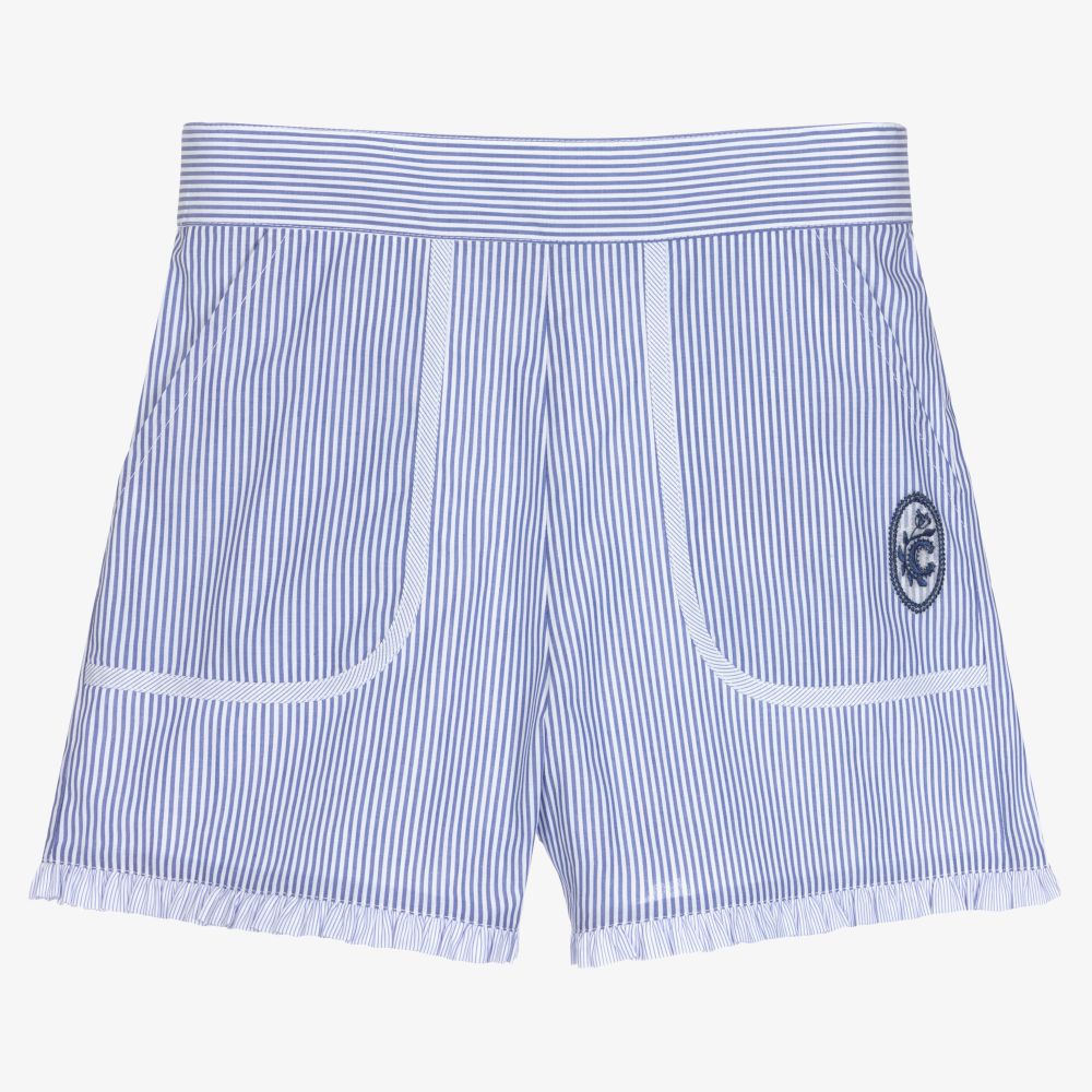 Chloé-Teen Blue & White Striped Shorts | Childrensalon Outlet