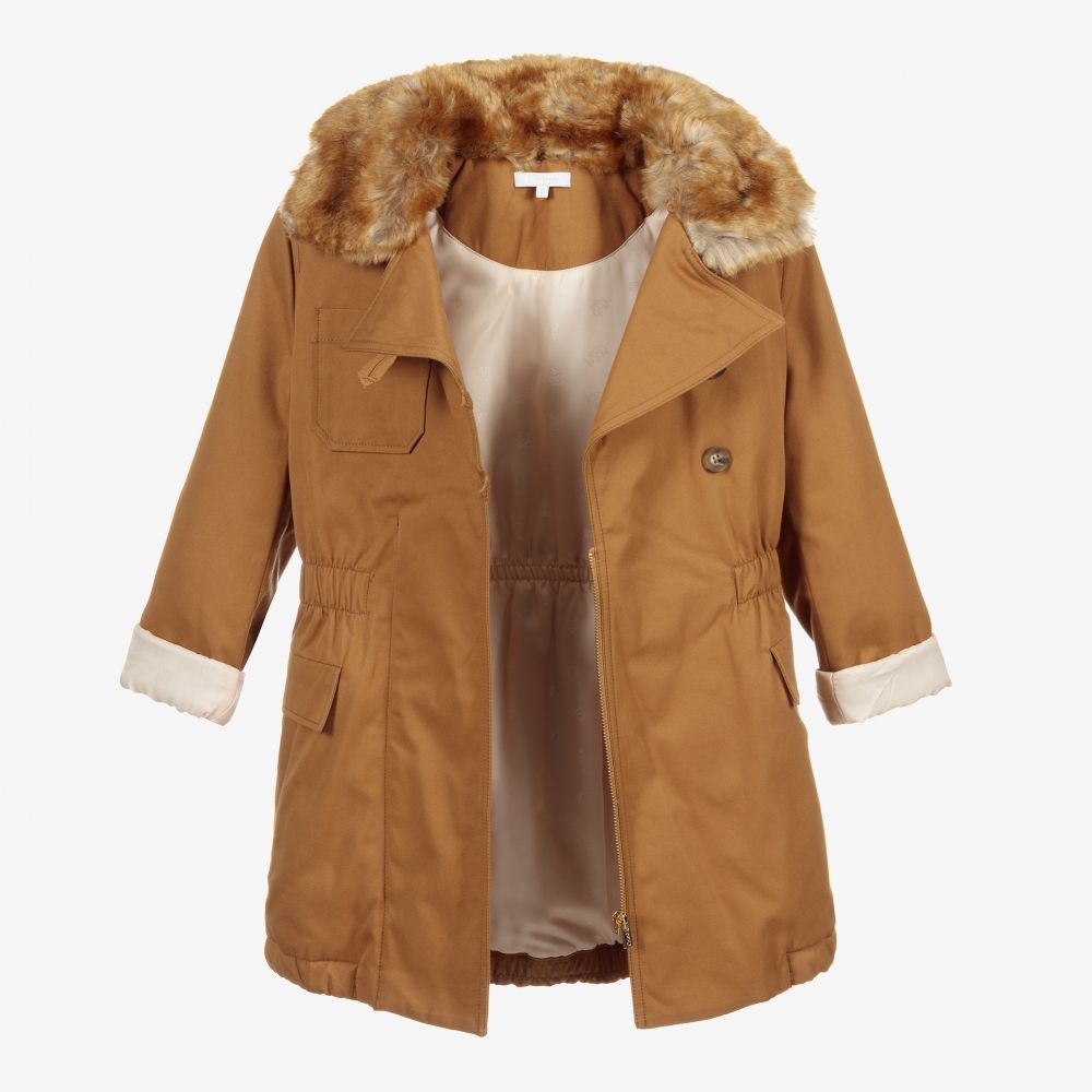 Chloé-Teen Brown Cotton Belted Coat | Childrensalon Outlet