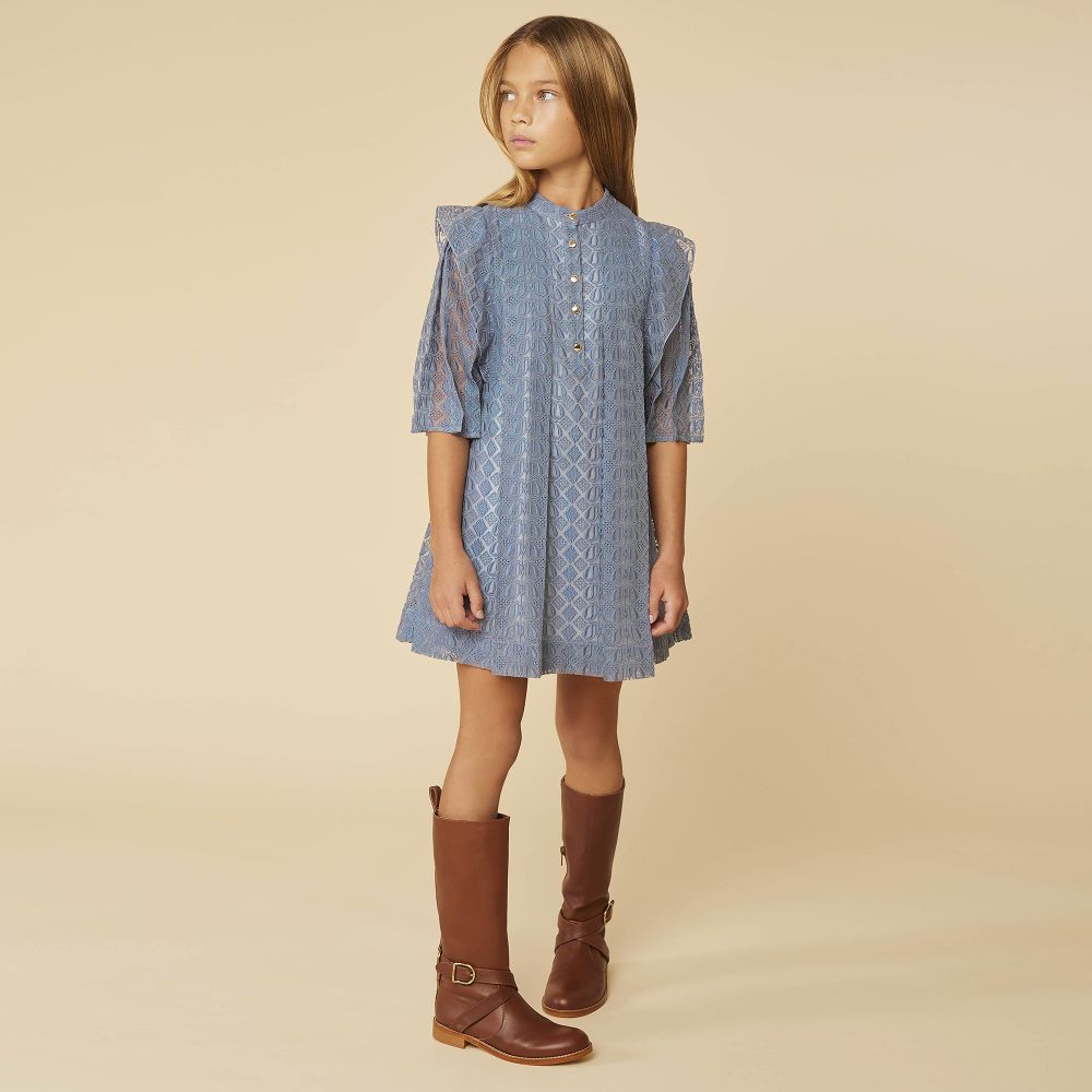 Chlo Teen Brown Leather Tall Boots Childrensalon Outlet