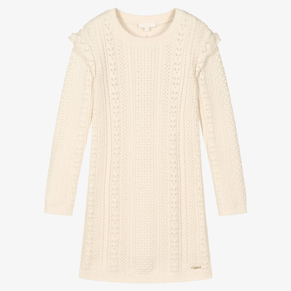 Chloé - Teen Girl Ivory Knitted Dress | Childrensalon