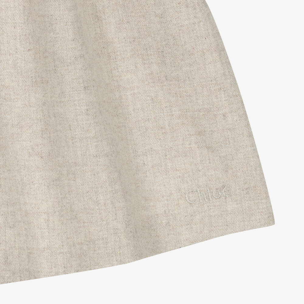 Chloé-Бежевая хлопковая юбка с вышивкой | Childrensalon Outlet