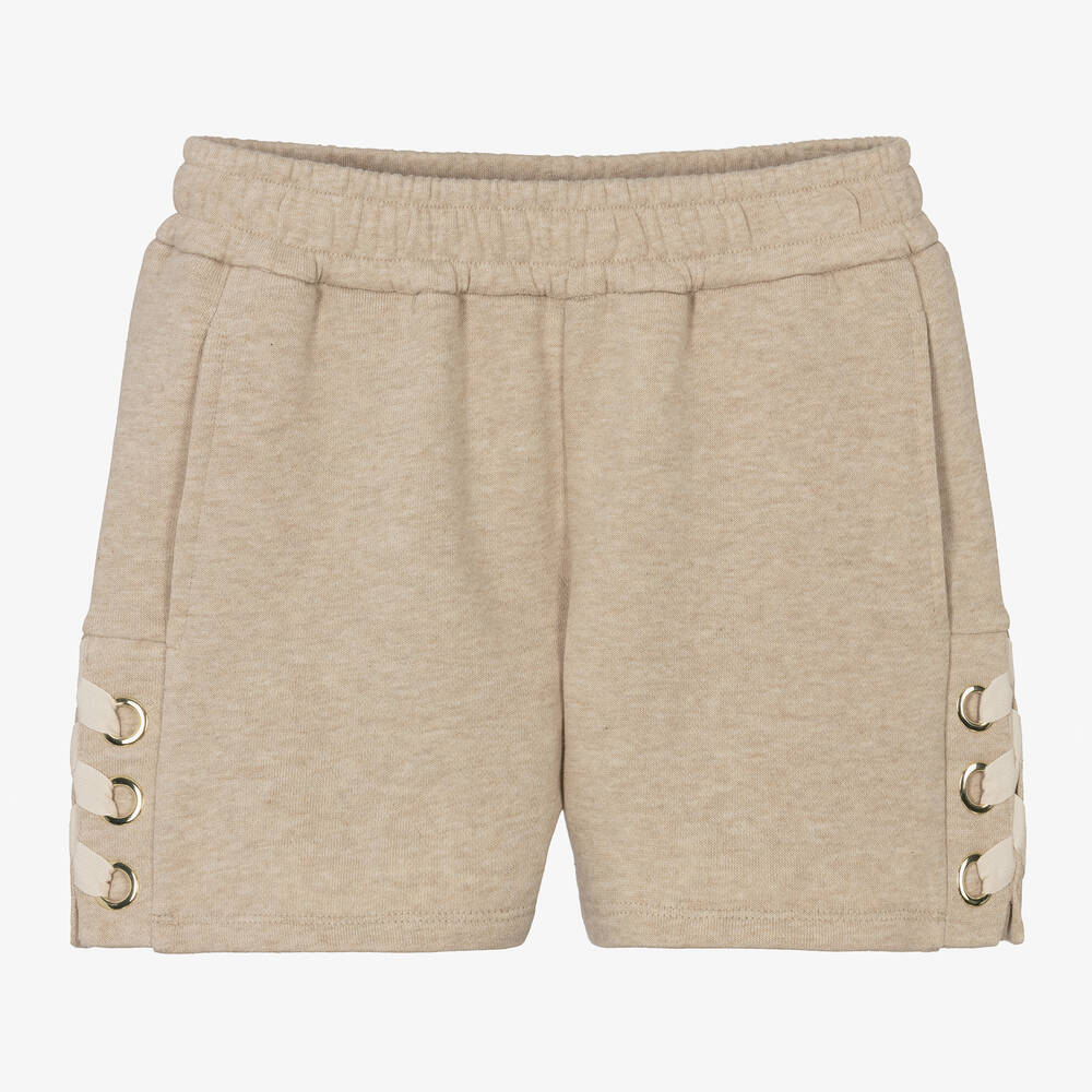 Chloé-Teen Girls Beige Cotton Eyelet Shorts | Childrensalon Outlet