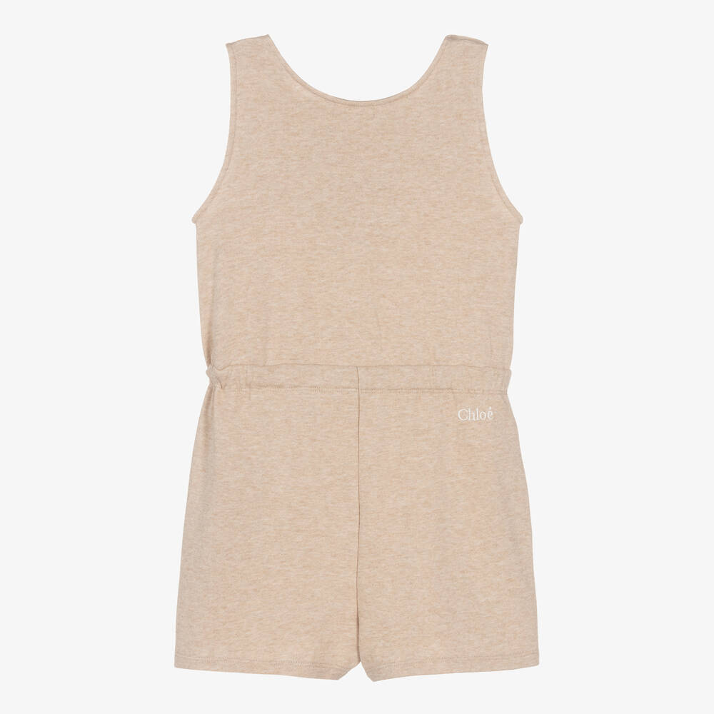 Chloé-Teen Girls Beige Cotton Ribbon Playsuit | Childrensalon Outlet