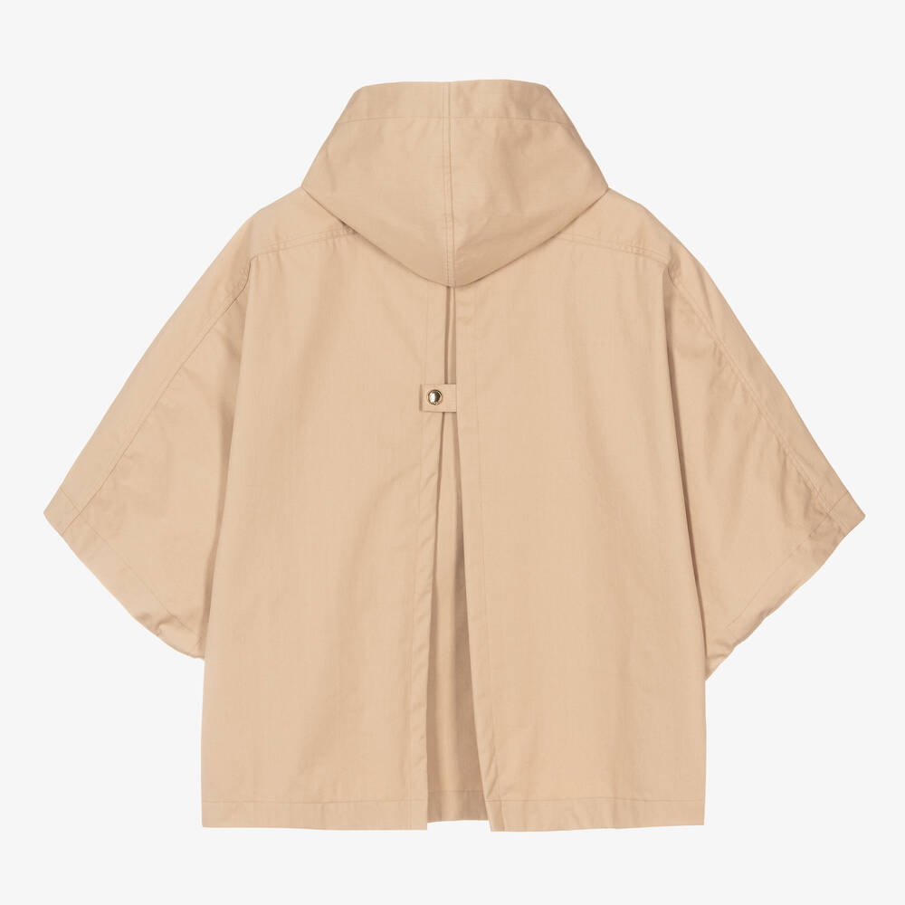 Chloé-Teen Girls Beige Cotton Twill Zip-Up Cape | Childrensalon Outlet