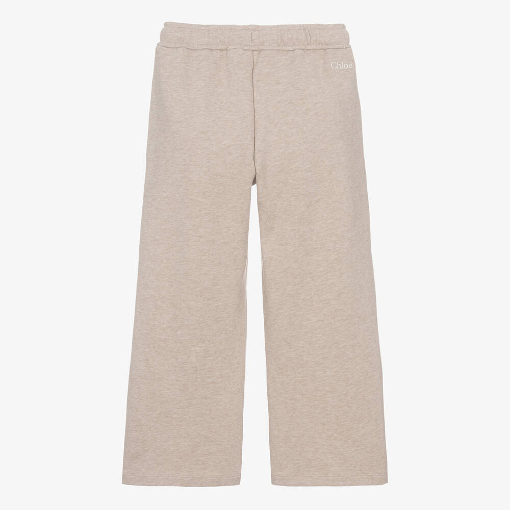 Chloe Teen Girls Beige Cotton Wide Leg Joggers Childrensalon Outlet