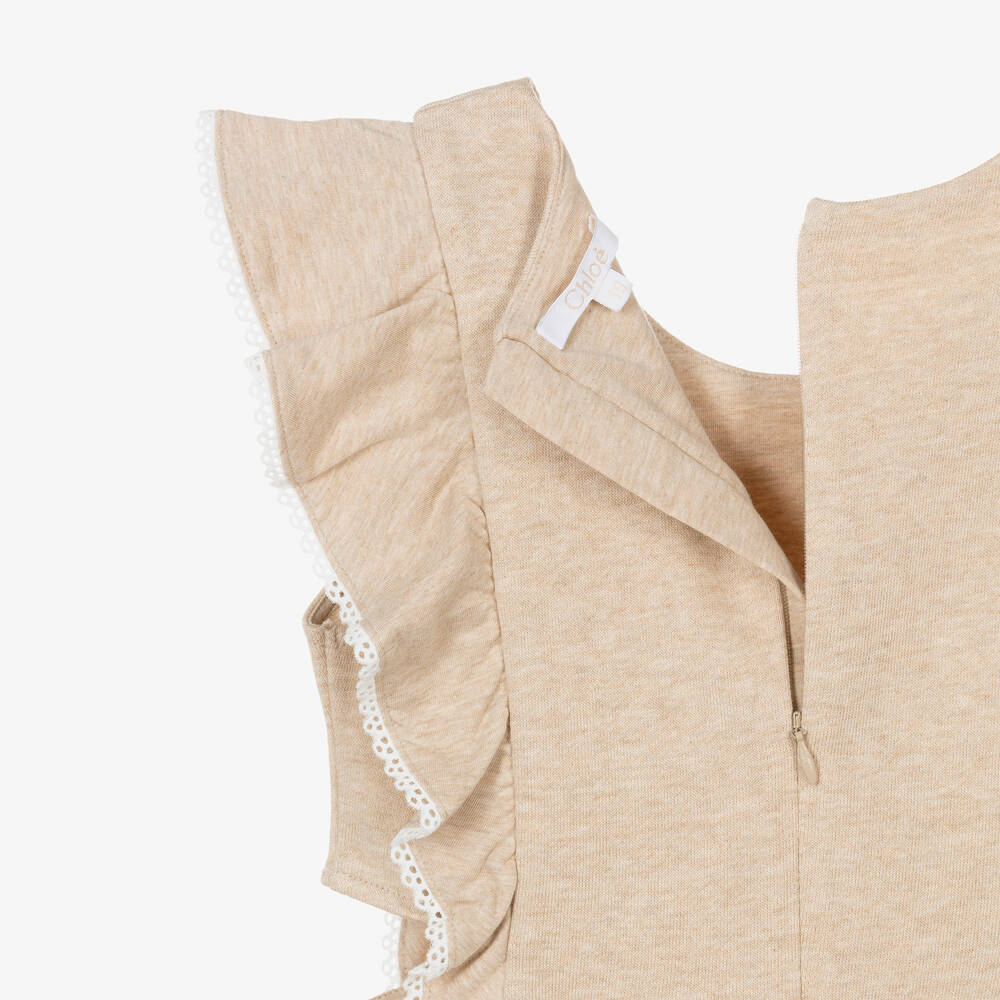 Chloé-Teen Girls Beige Cut-Out Jersey Dress | Childrensalon Outlet