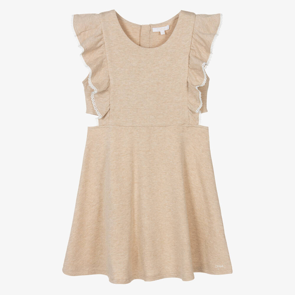 Chloé - Beiges Teen Cut-out-Jerseykleid (M) | Childrensalon