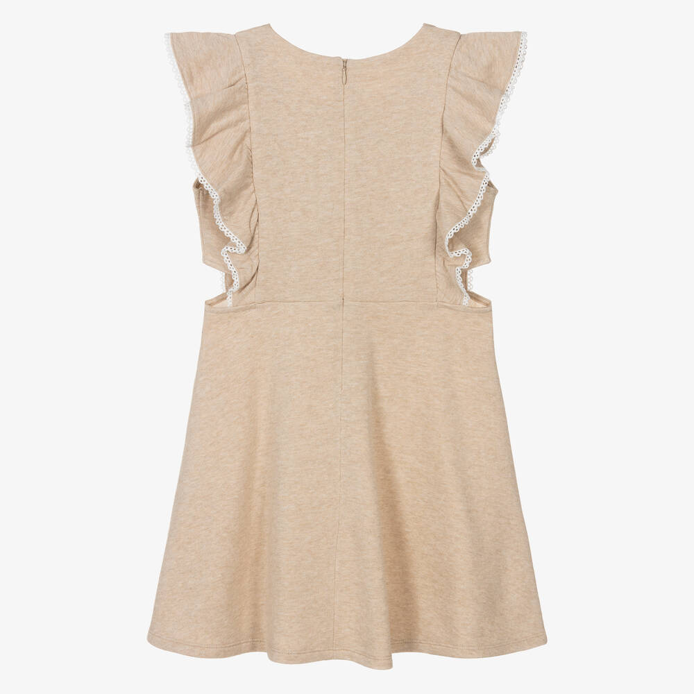 Chloé-Teen Girls Beige Cut-Out Jersey Dress | Childrensalon Outlet