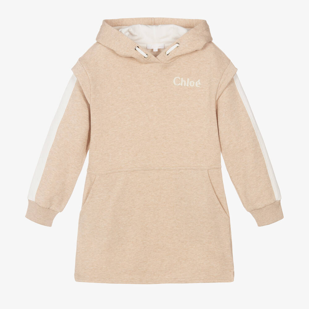 Chloé - Teen Girls Beige Hoodie Dress | Childrensalon