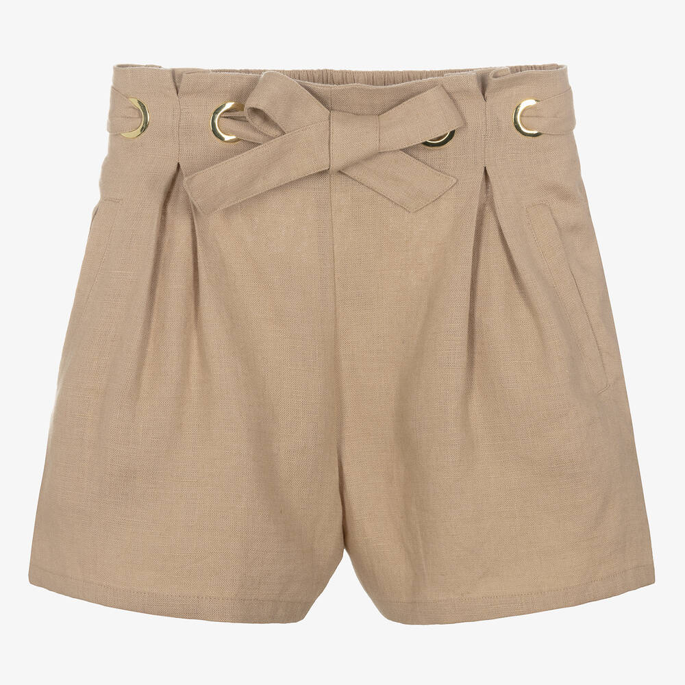 Chloé-Бежевые льняные шорты для девочек-подростков | Childrensalon Outlet