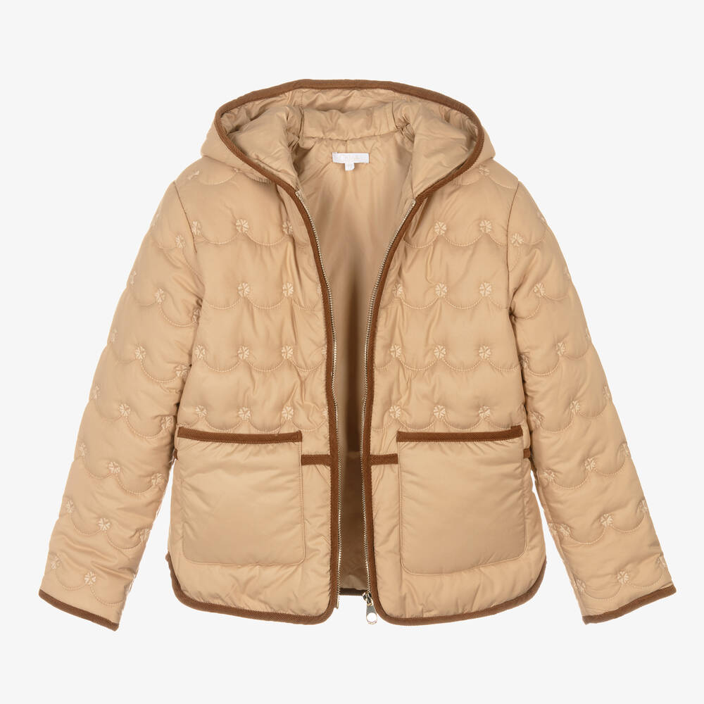 Chloé-Teen Girls Beige Quilted Floral Jacket | Childrensalon Outlet