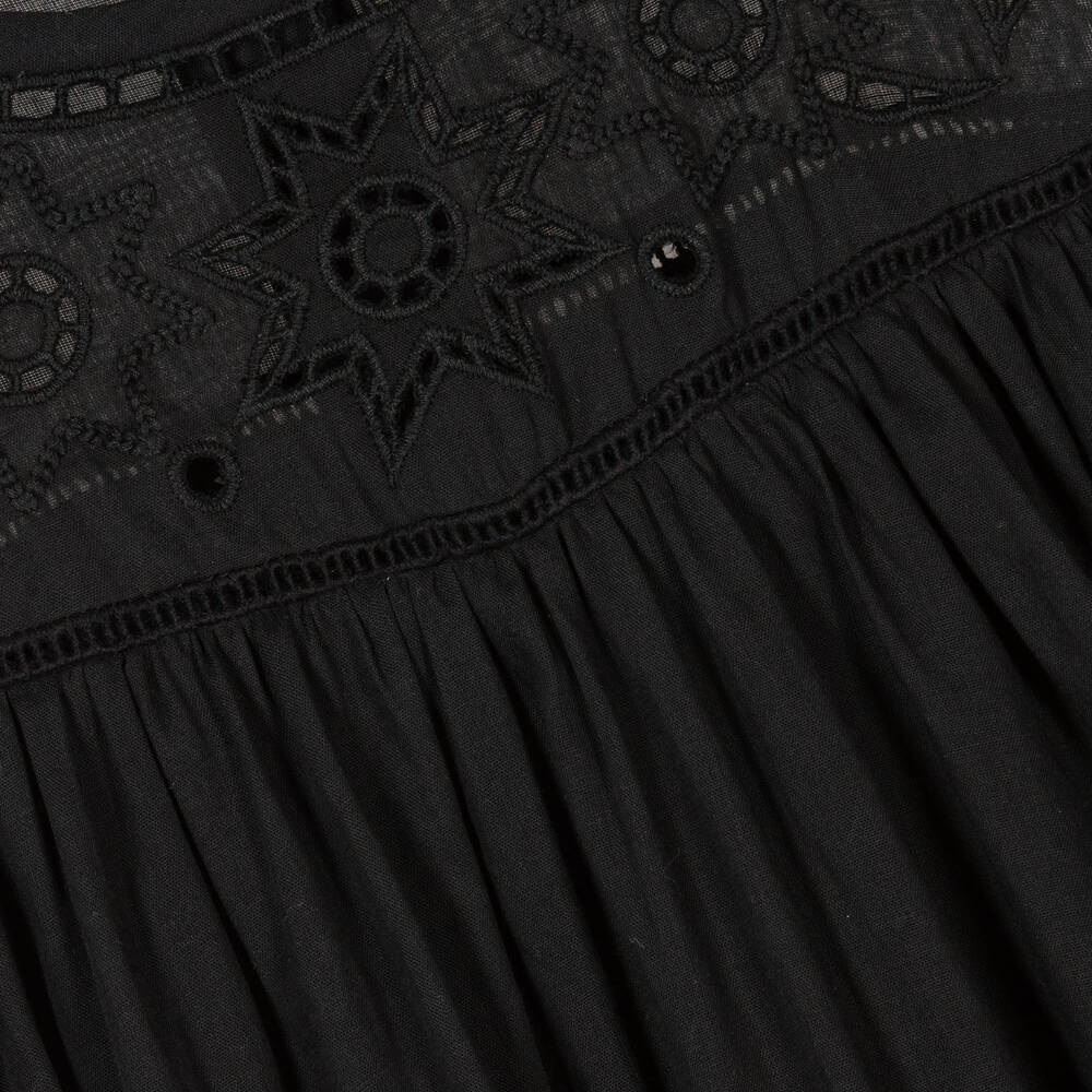 Chloé-Teen Girls Black Cutwork Cotton Dress | Childrensalon Outlet