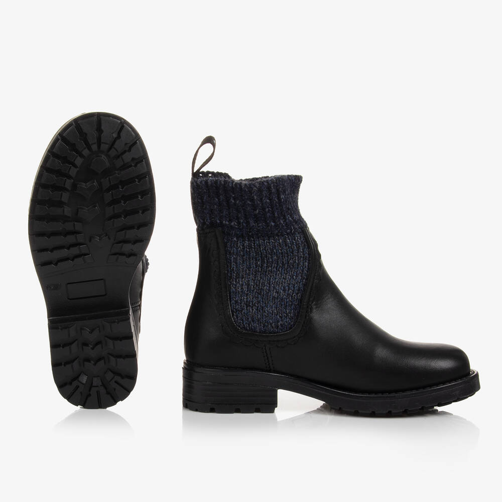 Chloé-Черные кожаные ботинки | Childrensalon Outlet
