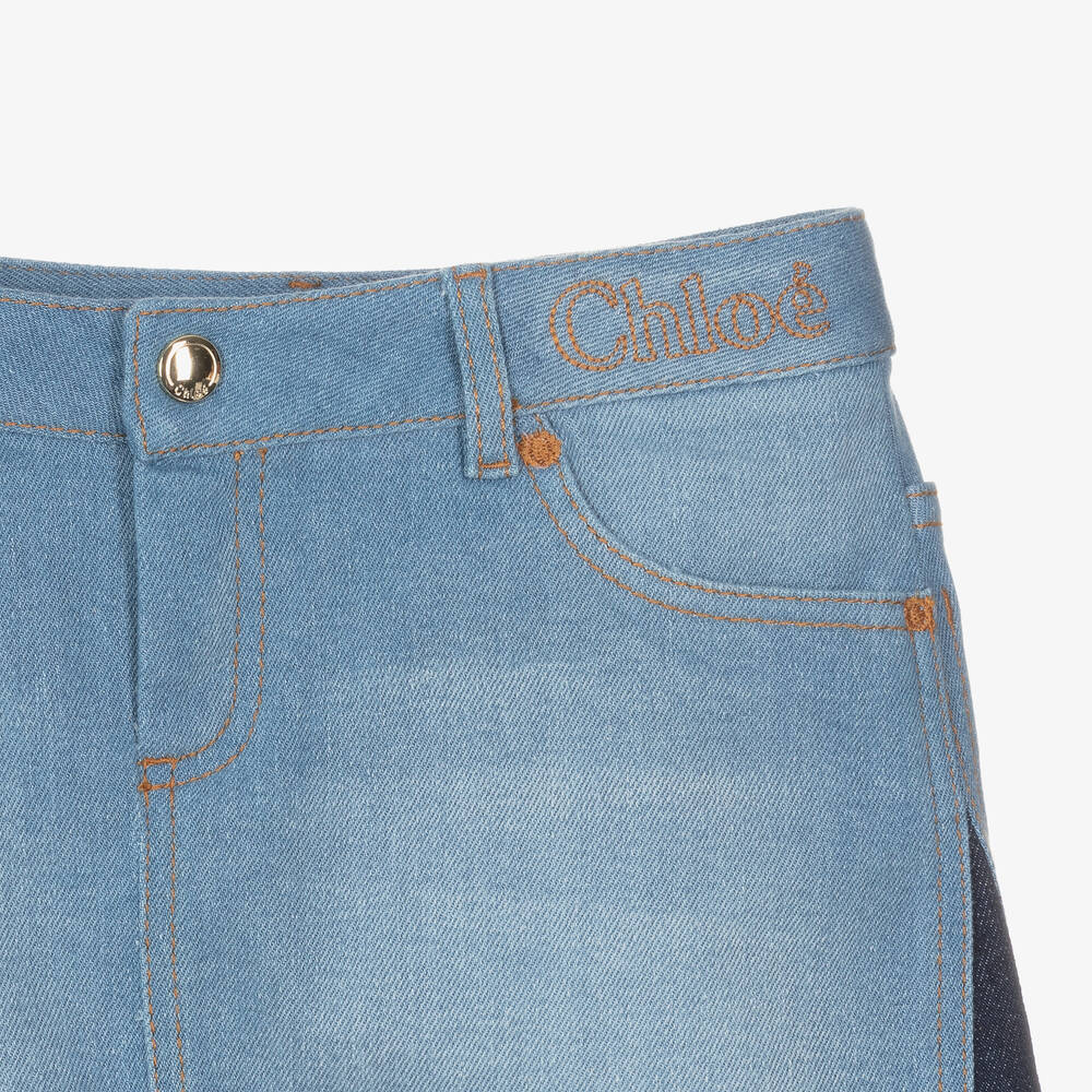 Chloé-Teen Girls Blue Colourblock Denim Skirt | Childrensalon Outlet