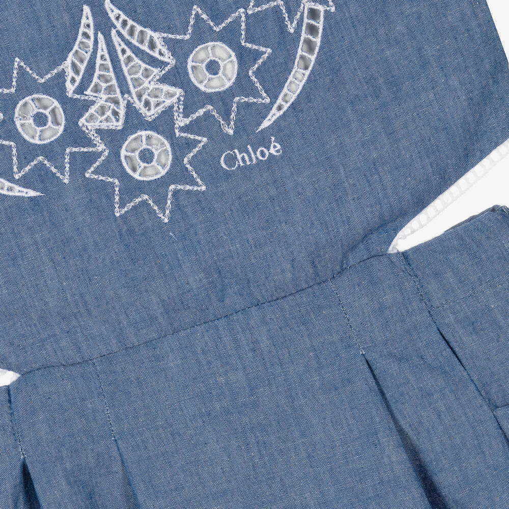 Chloé-Teen Girls Blue Cotton Chambray Dress | Childrensalon Outlet