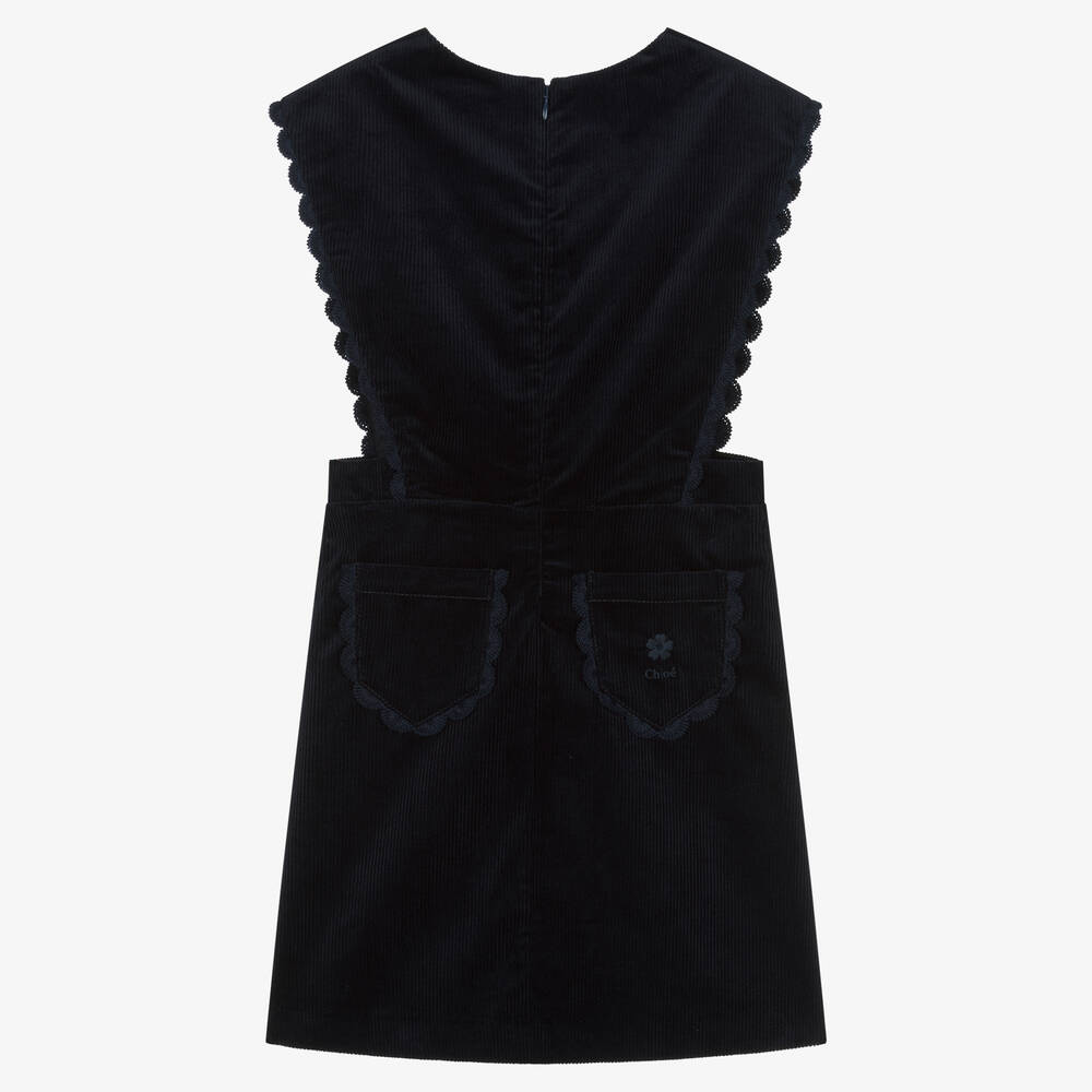 Chloé-Синий сарафан из хлопкового вельвета | Childrensalon Outlet
