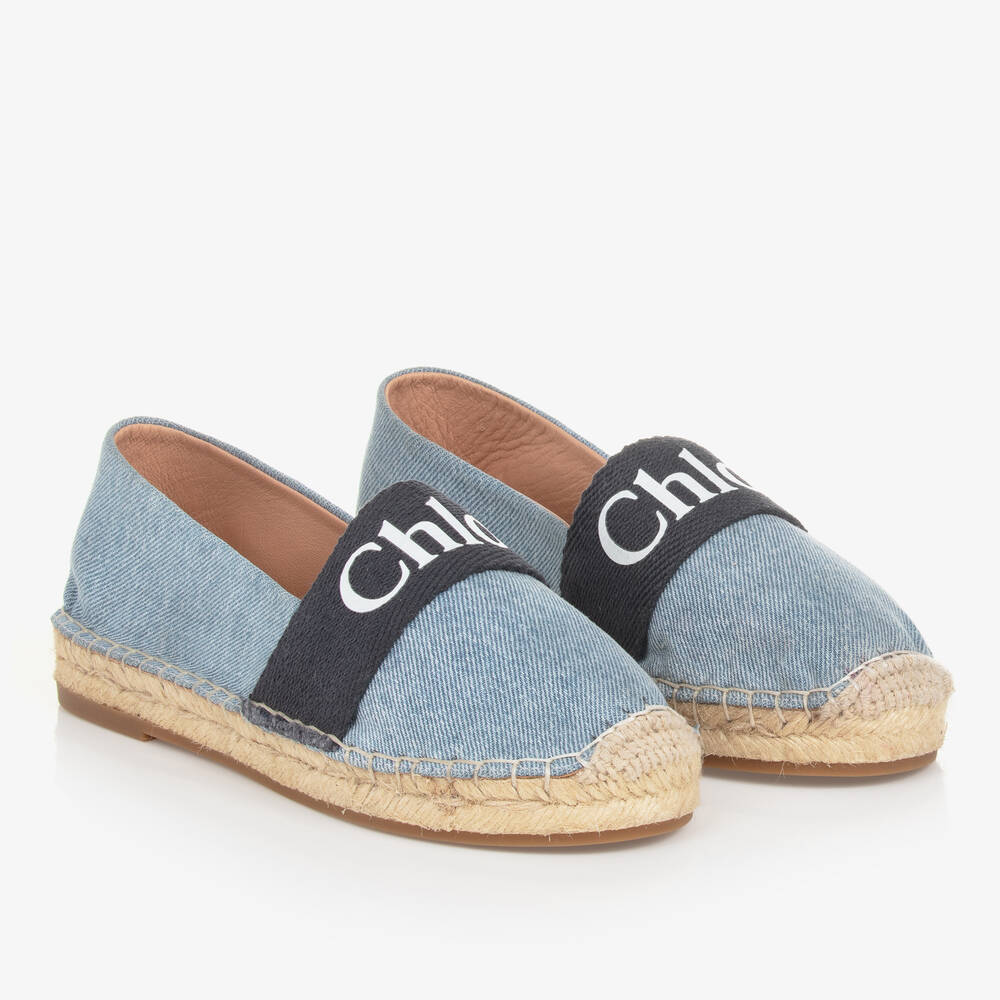Chloé-Teen Girls Blue Denim Espadrilles | Childrensalon Outlet