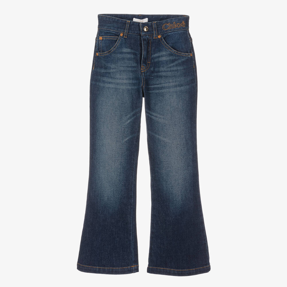 Chloé - Teen Girls Blue Denim Flared Jeans | Childrensalon