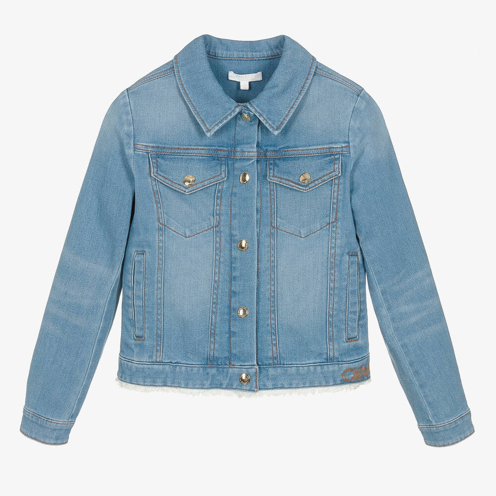 Chloé-Teen Girls Blue Denim Jacket | Childrensalon Outlet