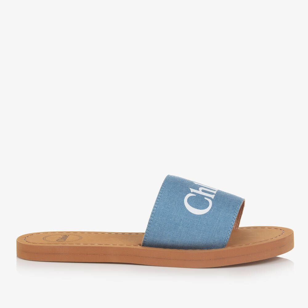 Chloe Teen Girls Blue Denim Sliders