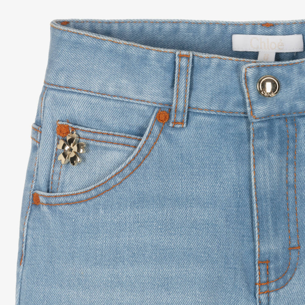 Chloé-Teen Girls Blue Flared Denim Jeans | Childrensalon Outlet