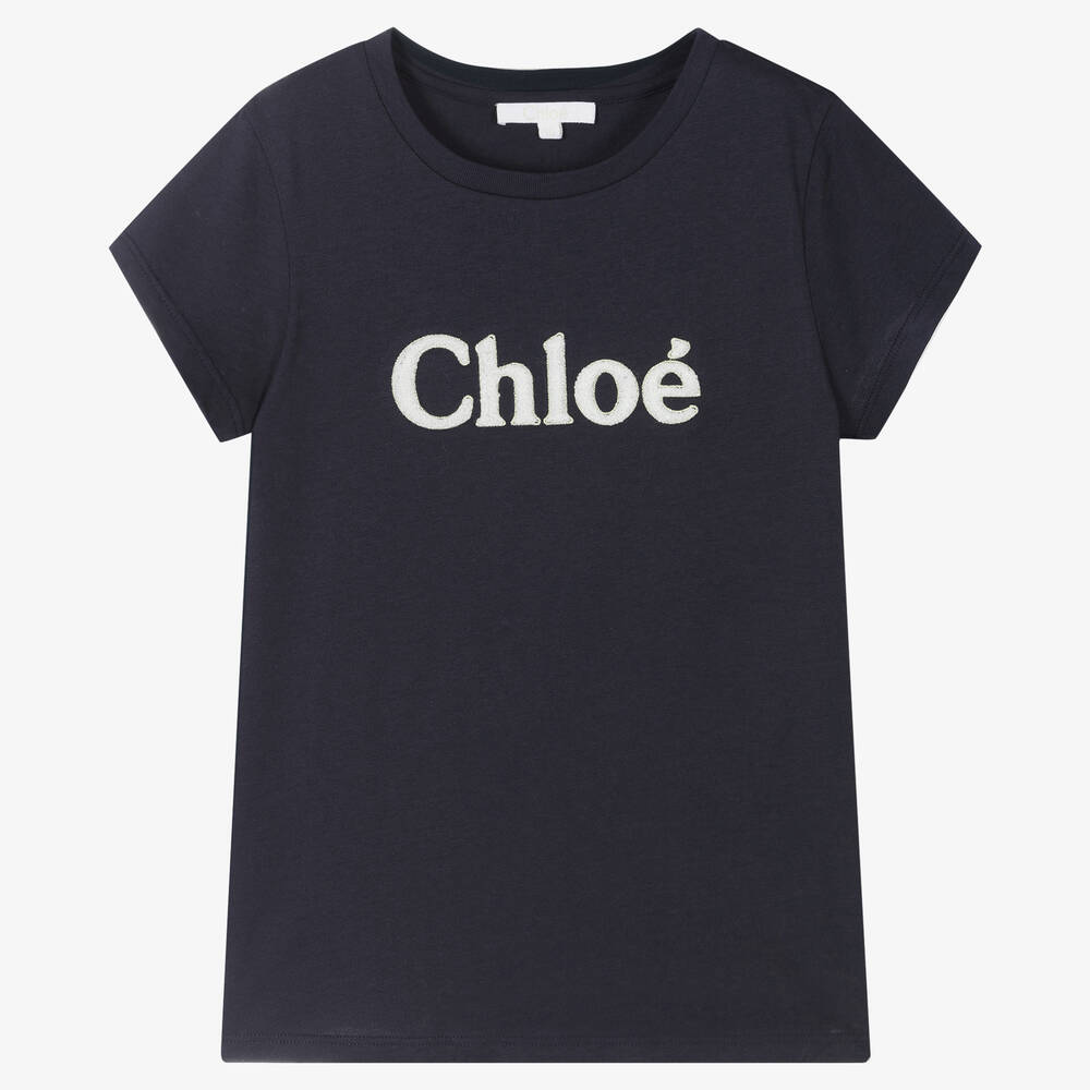 Chloé - Teen Girls Blue Logo T-Shirt | Childrensalon
