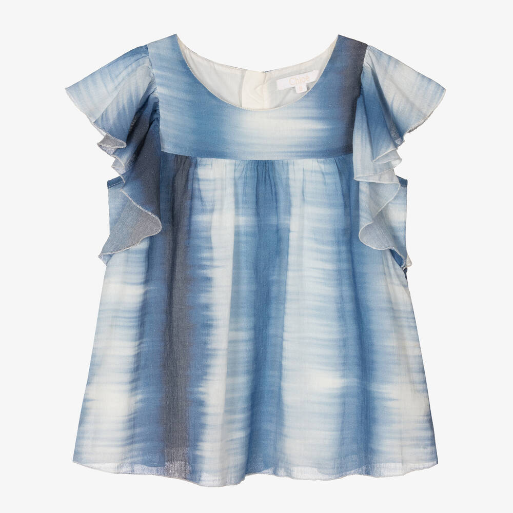 Chloé - Blau gestreifte Teen Bluse | Childrensalon