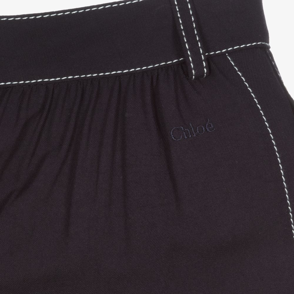 Chloé-Синие шорты из вискозы для девочек-подростков | Childrensalon Outlet