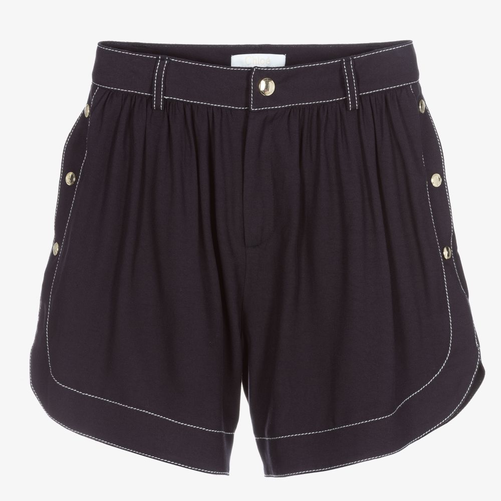 Chloé - Short bleu en viscose Ado | Childrensalon