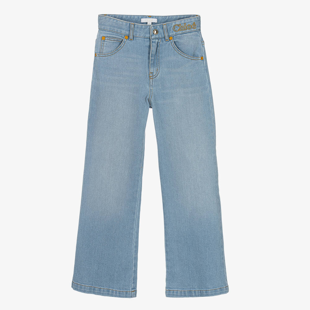 Chloé - Blaue Teen Jeans mit weitem Bein | Childrensalon