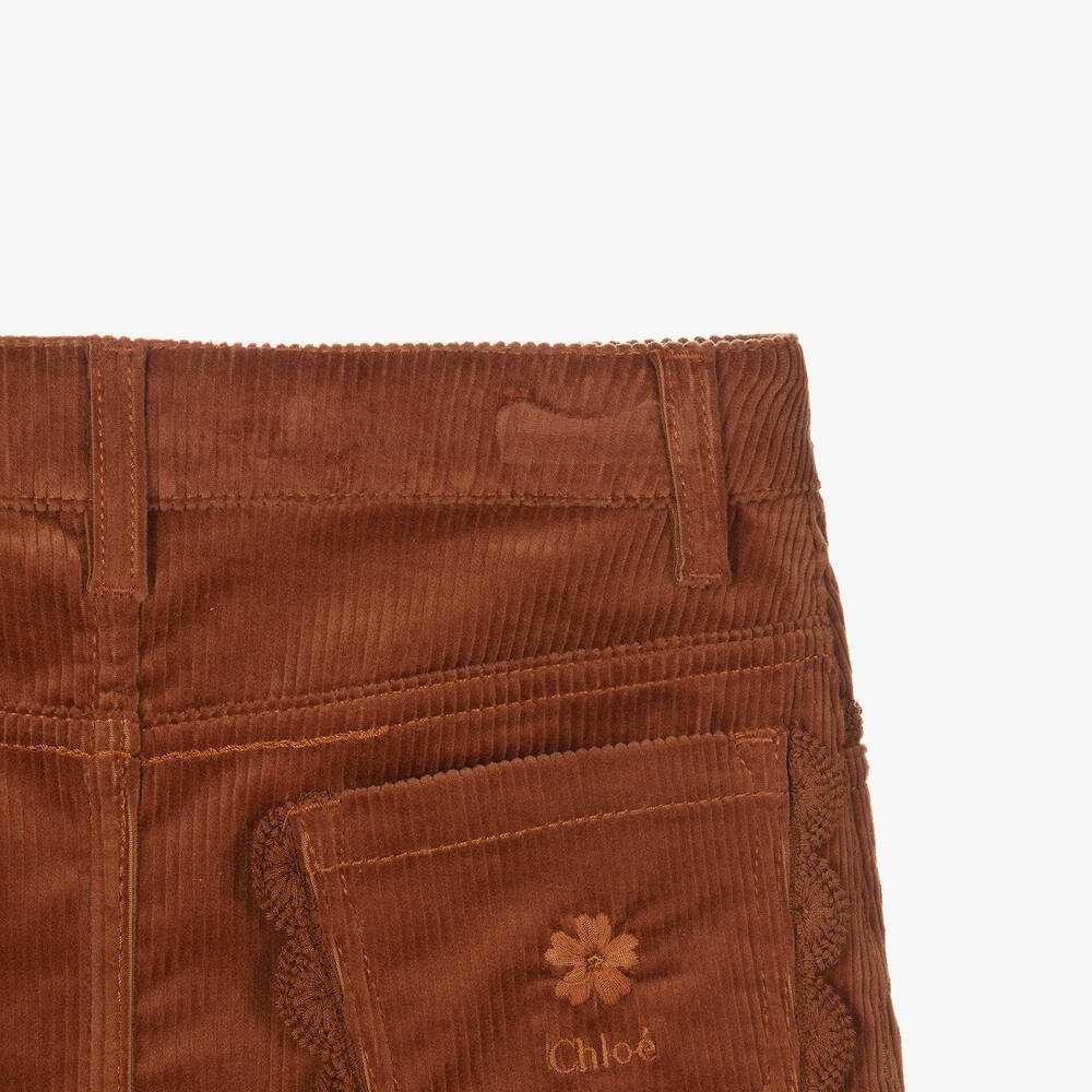 Chloé-Teen Girls Brown Cotton Corduroy Skirt | Childrensalon Outlet