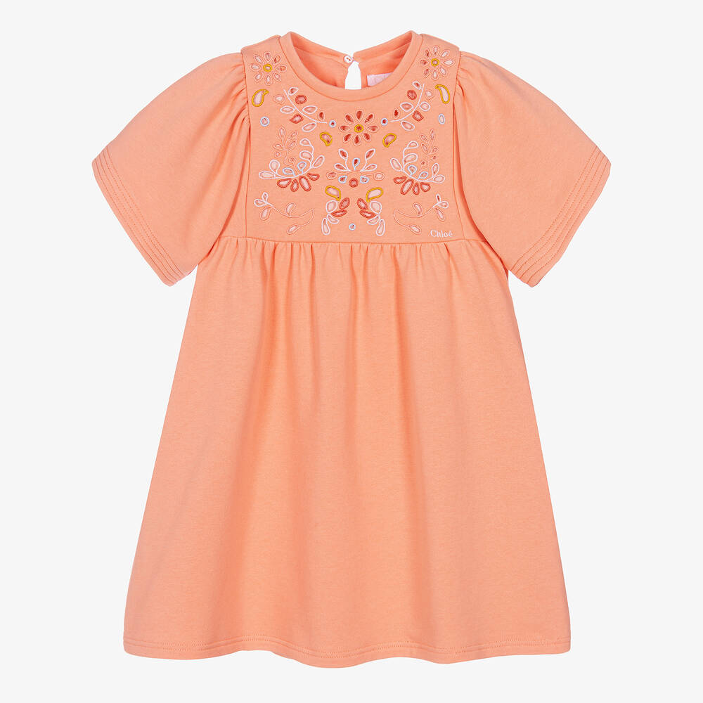 Chloé - Korallenoranges Teen Blumenkleid | Childrensalon