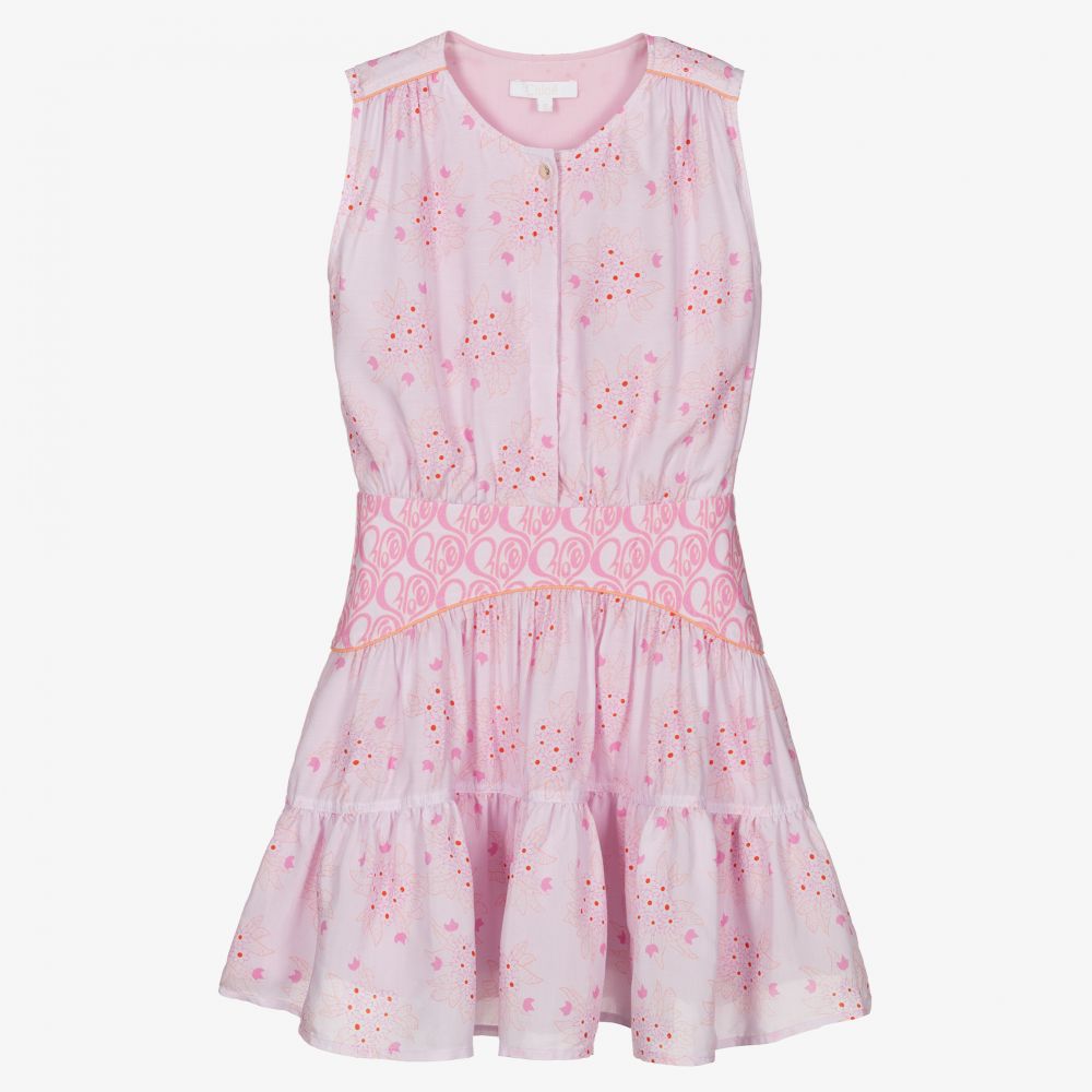 Chloé - Robe en soie à cœurs Ado fille | Childrensalon