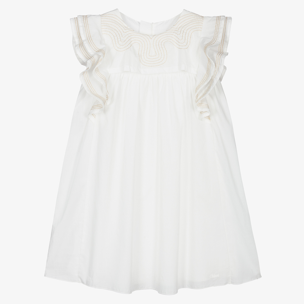 Chloé - Teen Girls Ivory Cotton Dress | Childrensalon
