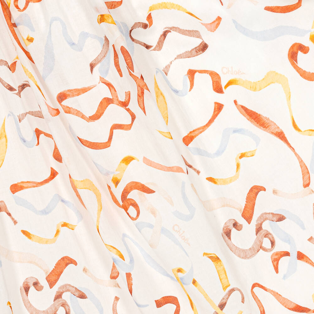 Chloé-فستان تينز بناتي قطن عضوي لون عاجي | Childrensalon Outlet