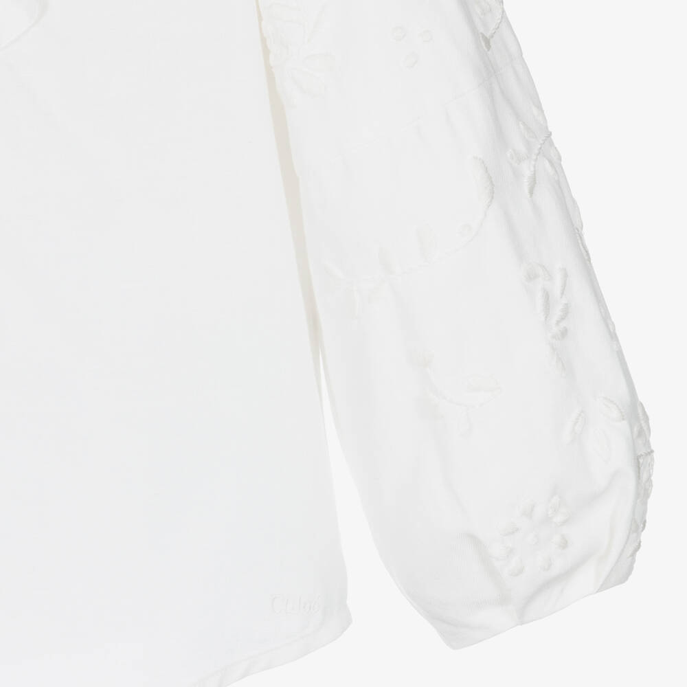 Chloé-Teen Girls Ivory Cotton Ruffle Blouse | Childrensalon Outlet