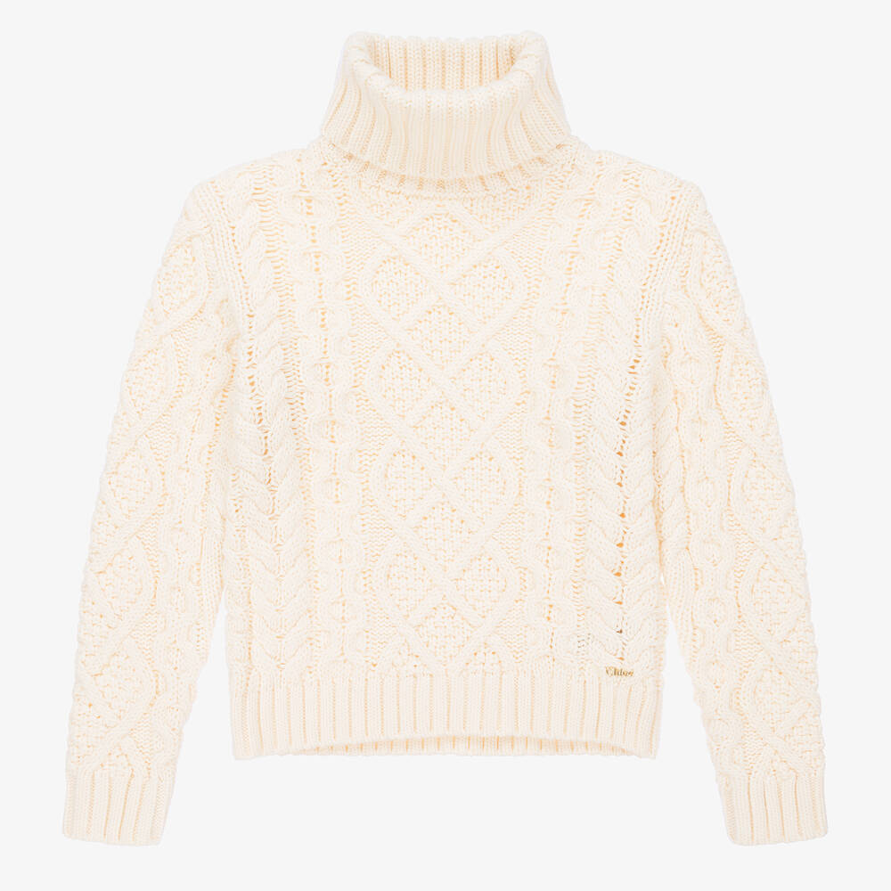 Chloé - Teen Girls Ivory Cotton Sweater | Childrensalon