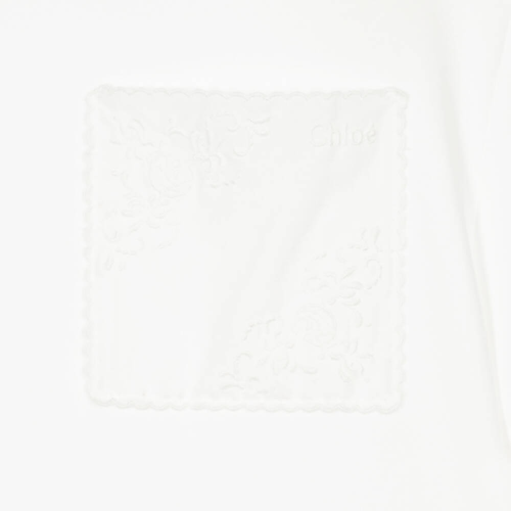 Chloé-تيشيرت تينز بناتي قطن عضوي لون عاجي | Childrensalon Outlet
