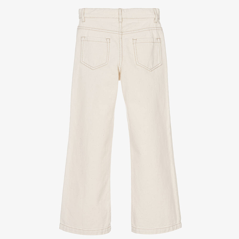 Chloé-Широкие кремовые джинсы для девочек | Childrensalon Outlet