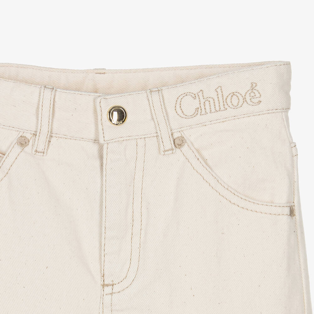 【関税＆送料込み】Chloe Ivory Flared Denim Trousers Chloé Flared Patchwork Jeans In Denim | Chloé PT