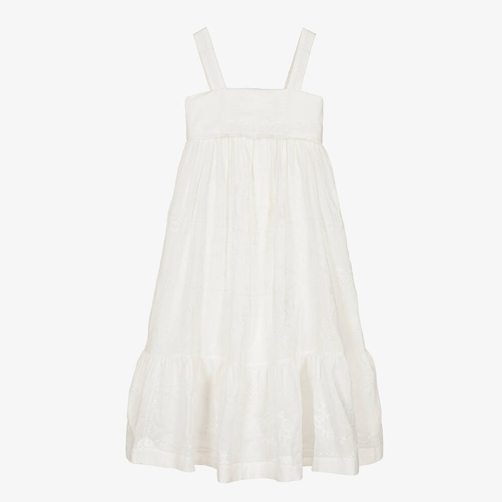 Chloé - Teen Girls Ivory Embroidered Dress | Childrensalon